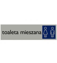 Tablica z piktogramami "" Toaleta mieszana" 165 x 44 mm