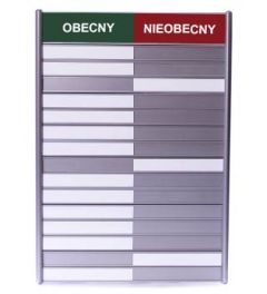 Panel OBECNY - NIEOBECNY,  zielony - czerwony,