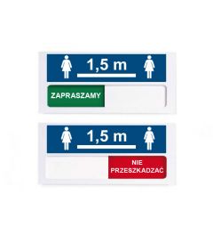 Tablica przesuwna 120 x 55 mm | Wskazówka dotycząca odległości | Panie