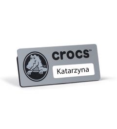 Identyfikator imienny 75x30mm | Logo: 30x30+45x15mm | Okno: 1 linia | Aluminium | Możliwość personalizacj