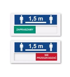 Tablica przesuwna 120 x 55 mm | Wskazówka dotycząca odległości | Panowie.